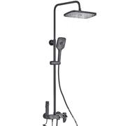 SLOPSS Ensembles de Douche pour Salle de Bain Black Piano Digital Down Sett Intelligent Brass Bathalon Rognets Hot Cold Cold Waterfall Tap Précipitant Système de Douche Blanc