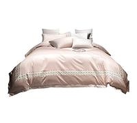 SLOPSS Long-Staple Four-Piece Set of Embroidery Quilt Cover Pure Cotton Bed Linen (Color C Size : (A 2m)