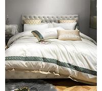 SLOPSS Long-Staple Four-Piece Set of Embroidery Quilt Cover Pure Cotton Bed Linen (Color C Size : (B 1.5m)
