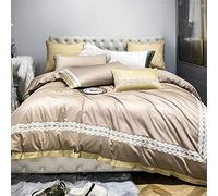 SLOPSS Long-Staple Four-Piece Set of Embroidery Quilt Cover Pure Cotton Bed Linen (Color Size : (C 1.8m)