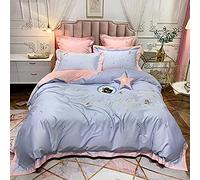SLOPSS Luxury Sets Home Textile Adult Bedding Quilt Cover Set Anti Allergic Double Extra Large (Color E Size : Queen) (B King)