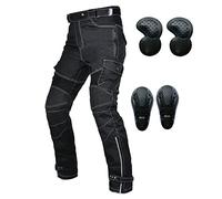 SLOPSS Mens Motorcycle Pants,Motorbike Trousers Heavy Duty Waterproof Biker Jeans Protections Combat Touring Trouser Armoured Cargo Pants with 4 Protectors
