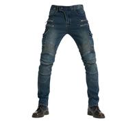 SLOPSS Men's Motorcycle Trousers, Multiple Pockets Motorbike Jeans, Hip & Knee Removable Armored Denim, for Men Biker Pants Protective Motorcycle Trousers