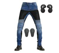 SLOPSS Men's Motorcycle Trousers, with Breathable Mesh Locomotive Protective Clothing Mens Sporty Armoured Riding Pants with 4 Removable Armour