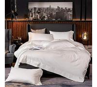 SLOPSS Purple 100% Cotton Double Duvet Covers Set Grey Bedding Sets Quilt Cover King Size (White Queen)
