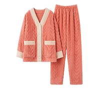 SLOPSS Pyjama Automne Orage d'hiver en Toison épaissi en Polaire de Flanelle Chaude Peuvent Porter des vêtements à la Maison