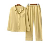 SLOPSS Pyjama Dames, Hommes d'automne pour Hommes d'automne Jaune Pijama Velours Confortable Couple Doux Couple Pyjamas Confortable Ensemble de vêtements de Maison épais