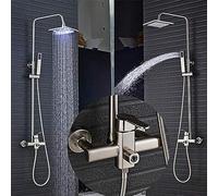 SLOPSS Robinet de Douche LED SMAGE Secle Secle comme POURVELLE comme DE Douche Douche Manque Manque MANGEUR Une PAPIE BACHEUR Bain Bain-BUSHED, Nickel brossé