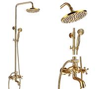 SLOPSS Robinets de Douche en Or Set Précipie de Douche de Salle de Bain Moup de Salle de Bain Douche de Douche Baignoire bouffée de Baignoire Kit de Robinet de Douche de Bain, Type B (Type C)