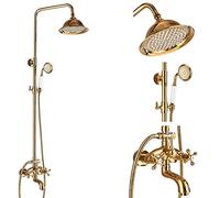 SLOPSS Robinets de Douche en Or Set Précipie de Douche de Salle de Bain Moup de Salle de Bain Douche de Douche Baignoire bouffée de Baignoire Kit de Robinet de Douche de Bain, Type B (Type A)