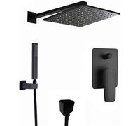 SLOPSS Robinets, Douche Robinet Ensemble, Ensemble de Douche Mate en Laiton Tap de Salle de Bain 8-12 "Basse de Douche de Pluie Bras Diverter Mixer à Main Douche à Main