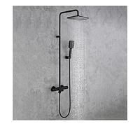 SLOPSS Robinets, Robinet/Robinet, Douche, Douche Robinet Set Wall Murled Shower Set Set High Pressure Rain Maxer Rabo Set with Bathtub Spout, 12 INES RECTANGE RAVAINE PAIE/Noir