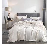 SLOPSS Set Pink Bedding Sets Duvet Covers Double Bed Quilt Cover Flat Sheet Soft Silky Luxury Full Satin Twin (Color Green Size : (White King)