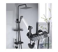 SLOPSS Shower System Shower Faucet Bathroom Rain Shower Faucet Set with Digital Display,Rain Shower Column,Bidet Faucet 25C/30CM Watering Can,Sprinkler