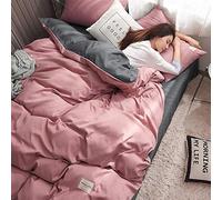 SLOPSS Super Soft Duvet Covers Bedding Set Pieces Quilt Cover Flat Sheet with Two Pillowcase Best Gifts (Color Blue Size : Double) (Pink Full)