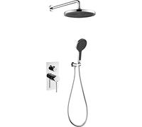 SLOPSS Système de Douche 10 Pouces Robinet de Douche Ensemble Mur de Douche de Pluie Murale Set Single Handle 2 Fonctions Baignoire trimelle de Douche avec Rain Sho.