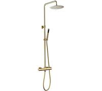 SLOPSS Système de Douche Ensemble thermostatique, mixage de Douche exposé Valve de Salle de Bain Plume Plume Fauce de Douche Mural Round 10 "Spray Top Spray S.