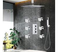 SLOPSS Système de Robinet de Douche thermostatique LED PLAGIE FOURNE Massage Massage Massage Massage Robinet sans LED 8 Pouces, sans LED 12 Pouces (CEIL)