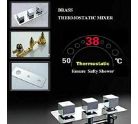 SLOPSS Système de Robinet de Douche thermostatique LED Précipitant la Douche de Douche Massage Massage mélange Robinet sans LED 8 Pouces, sans LED 20 Pouces (Mur)