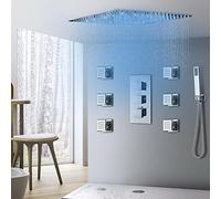 SLOPSS Système de Robinet de Douche thermostatique LED Précipitant la Douche de Douche Massage Massage mélange Robinet sans LED 8 Pouces, 10 Pouces LED
