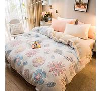 SLOPSS Velvet Bedding Set Winter Flannel Fleece Duvet Multi-Functional Double Layer Thick Blanket Comforter Warm Quilt Bed Cover Home Textiles-Model 2_220x240cm_China (Model 3 200x230cm)