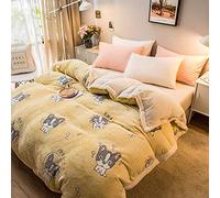 SLOPSS Velvet Bedding Set Winter Flannel Fleece Duvet Multi-Functional Double Layer Thick Blanket Comforter Warm Quilt Bed Cover Home Textiles-Model 2_220x240cm_China (Model 4 200x230cm)