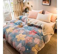 SLOPSS Velvet Bedding Set Winter Flannel Fleece Duvet Multi-Functional Double Layer Thick Blanket Comforter Warm Quilt Bed Cover Home Textiles-Model 2_220x240cm_China (Model 2 150x210cm)