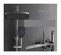 SLOPSS Wall-Mounted Waterfall Shelf Bathroom Mixer Faucet, Digital Display Shower Set,Copper Bathroom Showers Sets Bathroom Accessories,No LED Digital Displ,1