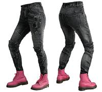 SLOPSS Womens Motorcycle Trousers,Ladies Motorbike Protective Jeans Anti-Fall Armoured Riding Motocross Stretch Racing Pants with 4 Removable Knee Hip Pads