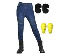 SLOPSS Womens Motorcycle Trousers,Ladies Motorbike Protective Jeans Armoured Riding Motocross Stretch Racing Pants with 4 Removable Knee Hip Pads