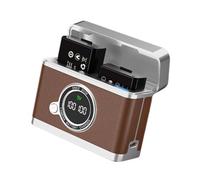 Slot E10 Boîtier de charge pour batterie d'appareil photo avec écran LCD | Écran LCD intelligent, double fente avec porte-cartes pour modèles DSLR, entrée de type C PD20W