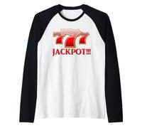 Slot Machine 777 Jackpot Gambling Casino Winner T-Shirt Manche Raglan