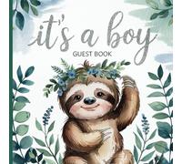 Sloth Baby Shower Guest Book for Boys: Blue Floral Jungle Theme With Gift Tracker & Photo Album for Lasting Keepsake