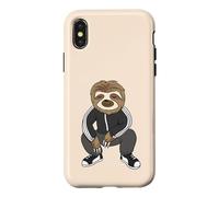 Sloth Doing A Slav Squat in His Tracksuit Coque pour iPhone X/XS