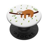 Sloth Gift Perezoso Animal White Background Baby Sloth Heart PopSockets PopGrip Adhésif