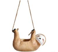 Sloth Hanging With Rope Resin pour clay Pot Sloth Hanging With | Resin And pour clay Mix, Includes Hemp Rope, 17.5cm Size, For Succulents, Indoor Outdoor Decor