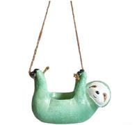 Sloth Hanging With Rope Resin pour clay Pot Sloth Hanging With | Resin And pour clay Mix, Includes Hemp Rope, 17.5cm Size, For Succulents, Indoor Outdoor Decor