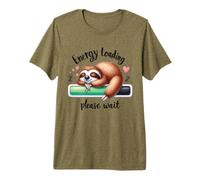 Sloth Lazy Energy Loading Veuillez Attendre Aujourd'hui T-Shirt Haut de Gamme