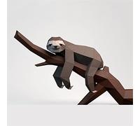 Sloth on The Tree 3D Paper Model Animal Sculpture DIY Gift Sloth Origami Papercraft Wall Decor 3D Animal Head not a Finished Model (1 PCS)