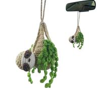 Sloth Pendants Rearview, Cartoon Yarn Ornaments, Hangable Car Decorations with Cute Design, Automotive Interior Accessory with Lightweight Build, Sloth Charm for Bags Bedroom Bar Cafe