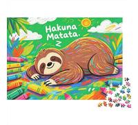 Sloth Theme 1000 Pièce Puzzles Casse-Tête Recy rayon Style Senior Puzzles Family Temps de Jeu Accessoires Party Jeu Accessoires for Adultes and Age 10 Up 70x50cm/1000pcs