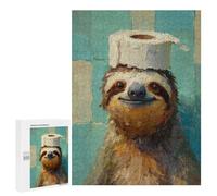 Sloth with Toilet Paper Hat-2 Puzzle 1000 Pièces Educa Jouet en Bois Cadeau Unique Décoration Intérieure Jeu Éducatif Challenge Toy Adultes Et Enfants À Partir De 14 Ans 500 PCS