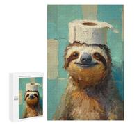 Sloth with Toilet Paper Hat-2 Puzzle 1000 Pièces Educa Jouet en Bois Cadeau Unique Décoration Intérieure Jeu Éducatif Challenge Toy Adultes Et Enfants À Partir De 14 Ans 1000 PCS