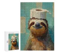 Sloth with Toilet Paper Hat-2 Puzzle 300 Pièces Educa Jouet en Bois Cadeau Unique Décoration Intérieure Jeu Éducatif Challenge Toy Adultes Et Enfants À Partir De 14 Ans 300 PCS