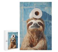 Sloth with Toilet Paper on Head-2 Puzzle 1000 Pièces Educa Jouet en Bois Cadeau Unique Décoration Intérieure Jeu Éducatif Challenge Toy Adultes Et Enfants À Partir De 14 Ans 1000 PCS