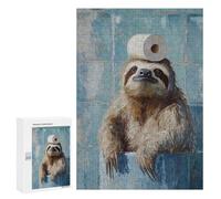 Sloth with Toilet Paper on Head-3 Puzzle 1000 Pièces Educa Jouet en Bois Cadeau Unique Décoration Intérieure Jeu Éducatif Challenge Toy Adultes Et Enfants À Partir De 14 Ans 300 PCS