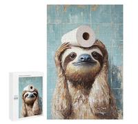 Sloth with Toilet Paper on Head-4 Puzzle 1000 Pièces Educa Jouet en Bois Cadeau Unique Décoration Intérieure Jeu Éducatif Challenge Toy Adultes Et Enfants À Partir De 14 Ans 1000 PCS