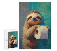 Sloth with Toilet Paper Roll-2 Puzzle 1000 Pièces Educa Jouet en Bois Cadeau Unique Décoration Intérieure Jeu Éducatif Challenge Toy Adultes Et Enfants À Partir De 14 Ans 1000 PCS