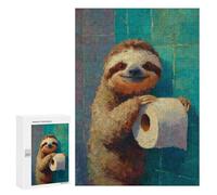 Sloth with Toilet Paper Roll-2 Puzzle 1000 Pièces Educa Jouet en Bois Cadeau Unique Décoration Intérieure Jeu Éducatif Challenge Toy Adultes Et Enfants À Partir De 14 Ans 300 PCS