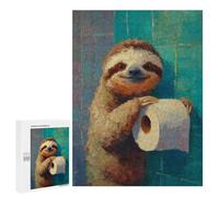 Sloth with Toilet Paper Roll-2 Puzzle 1000 Pièces Educa Jouet en Bois Cadeau Unique Décoration Intérieure Jeu Éducatif Challenge Toy Adultes Et Enfants À Partir De 14 Ans 500 PCS